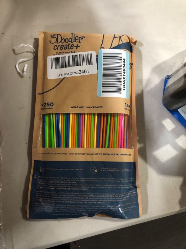 Photo 1 of 3Doodler Create PLA 3D Printing Filament Refill Bag (x250 Strands, Over 2000 ft. of Extruded Plastic) - Neon Sunset