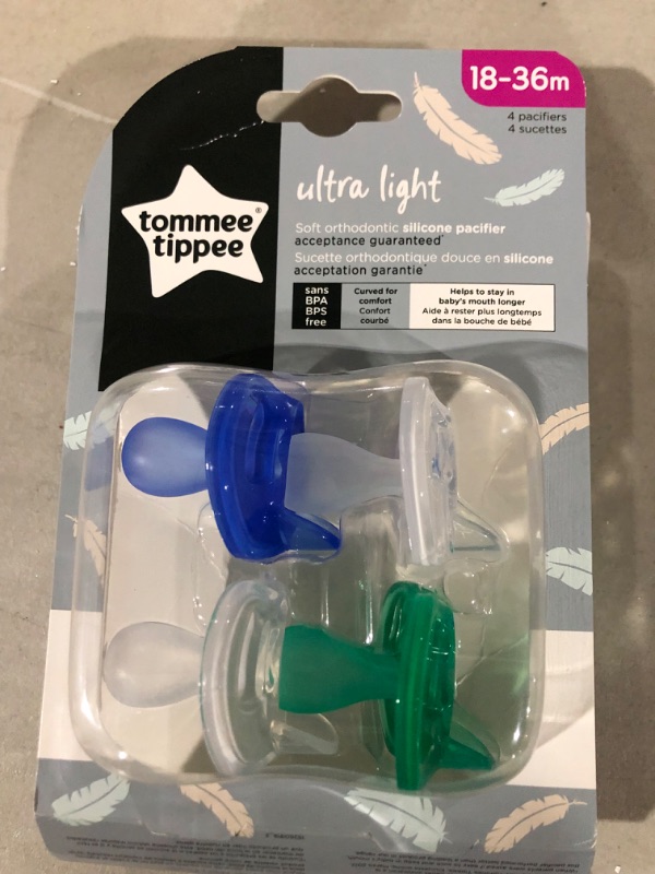 Photo 2 of Bundle of Tommee Tippee Ultra-Light Pacifier, Symmetrical One-Piece Design, 0-18m, 8-Count 