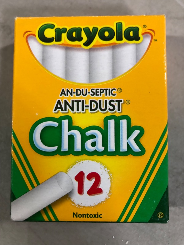 Photo 2 of Crayola Chalkboard Chalk, White Chalk, School Supplies, 12 Sticks