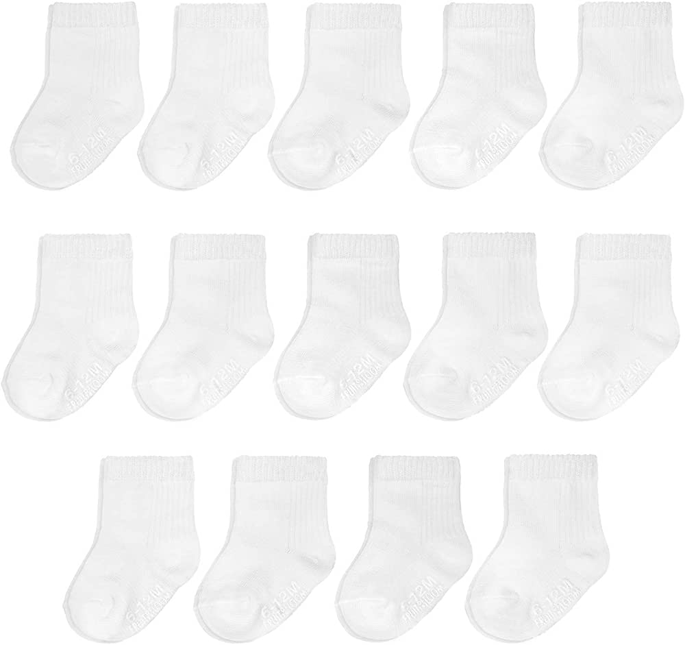 Photo 1 of Fruit of the Loom Baby 14-Pack Grow & Fit Flex Zones Cotton Stretch Socks - Unisex, Girls, Boys