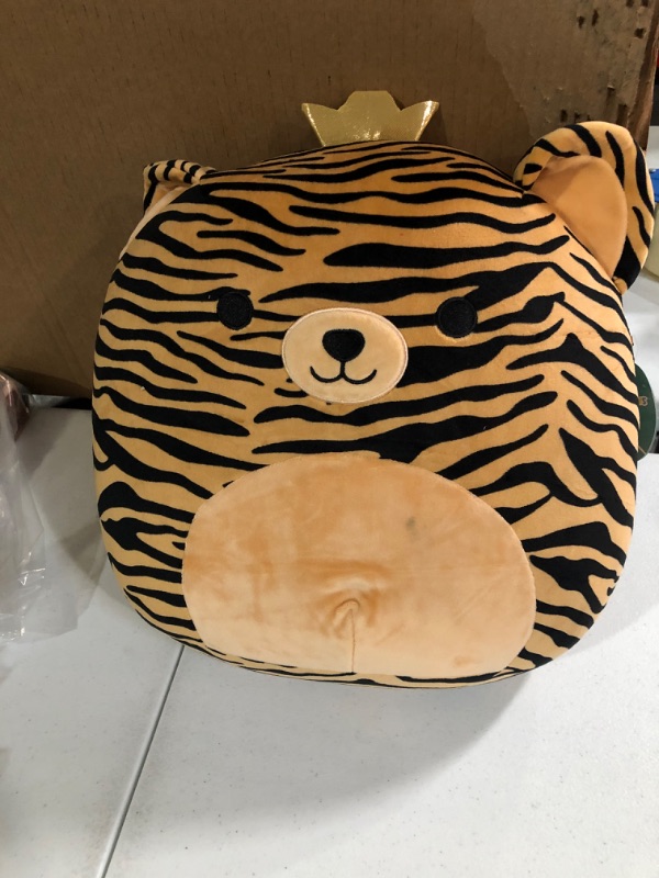 Photo 2 of Squishmallows 14-Inch Brown Tiger with Crown Plush 