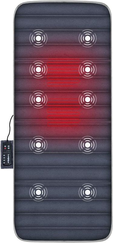 Photo 1 of  Full Body Massage Mat with Heat-Back Massage Chair Pad (Black) 