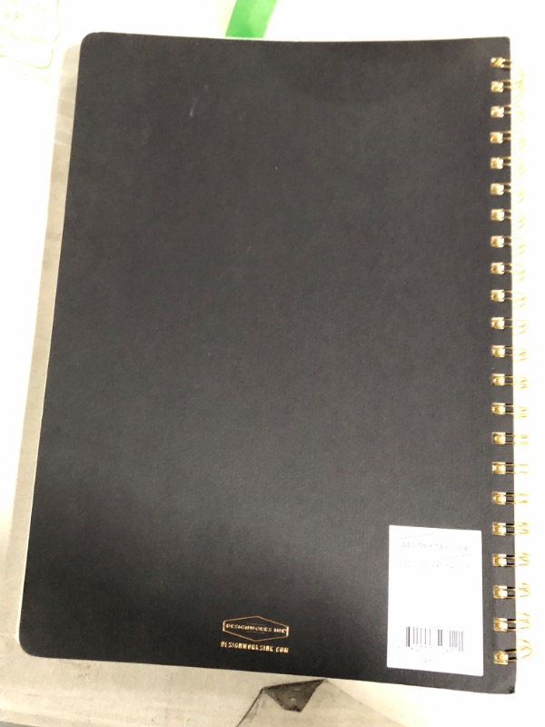 Photo 4 of DesignWorks Ink A4 - 8.25" x 11.625" Black Textured Paper Notebook Journal with Gold Accents, 