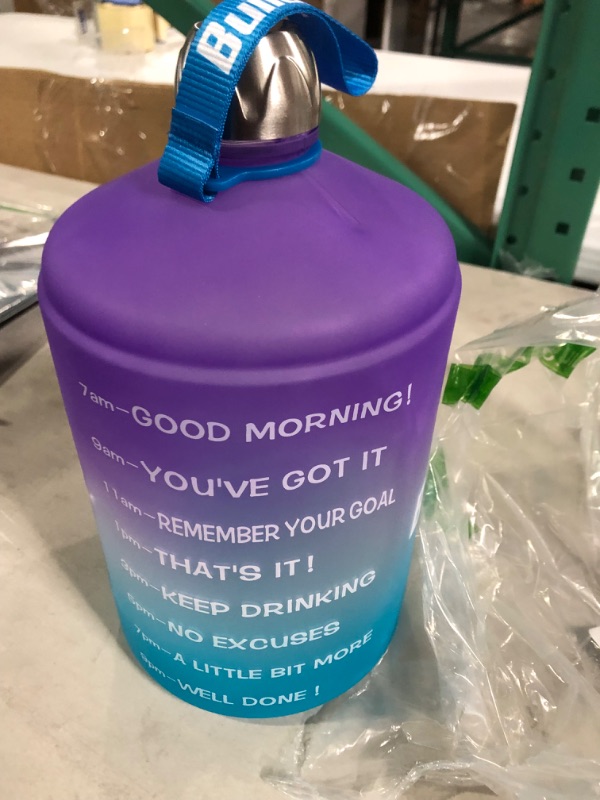 Photo 2 of ***SEE NOTES***QuiFit Motivational Gallon Water Bottle (Blue/PURPLE,1 Gallon)