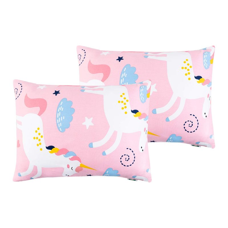 Photo 1 of 2 Pack Cotton Down Alternative 13x18 Toddler Pillows with unicorn pillowcase 