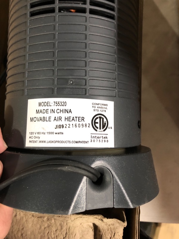 Photo 1 of Lasko Oscillating Digital Ceramic Tower Heater for Home with Adjustable Thermostat, Timer and Remote Control, 23 Inches, 1500W, Silver, 755320