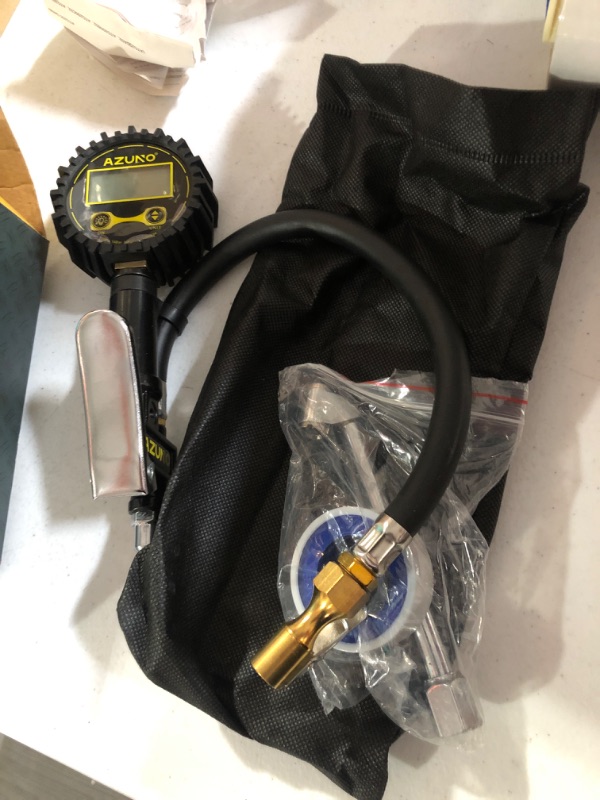 Photo 2 of AZUNO Digital Tire Inflator with Pressure Gauge, 200 PSI, Heavy Duty Air Compressor Accessories, w/Rubber Hose Lock on Air Chuck and Quick Connect Coupler