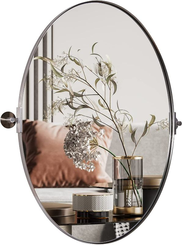 Photo 1 of Bathroom Mirror, Oval Pivot Mirror for Bathroom