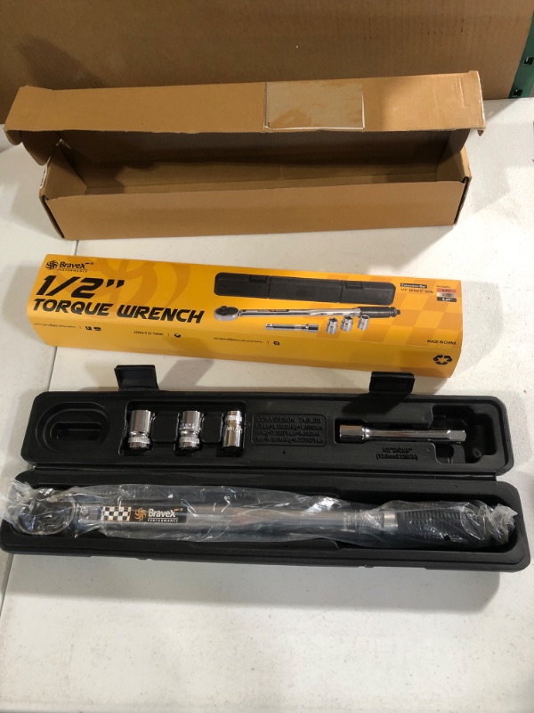 Photo 2 of 1/2-Inch Torque Wrench Drive, Click Torque Wrench kit for Vehicle Car and Race Automative Multitool | Quick-Release Reversible | Non-Slip Grip |10~150 ft./lb, 14~203 Nm