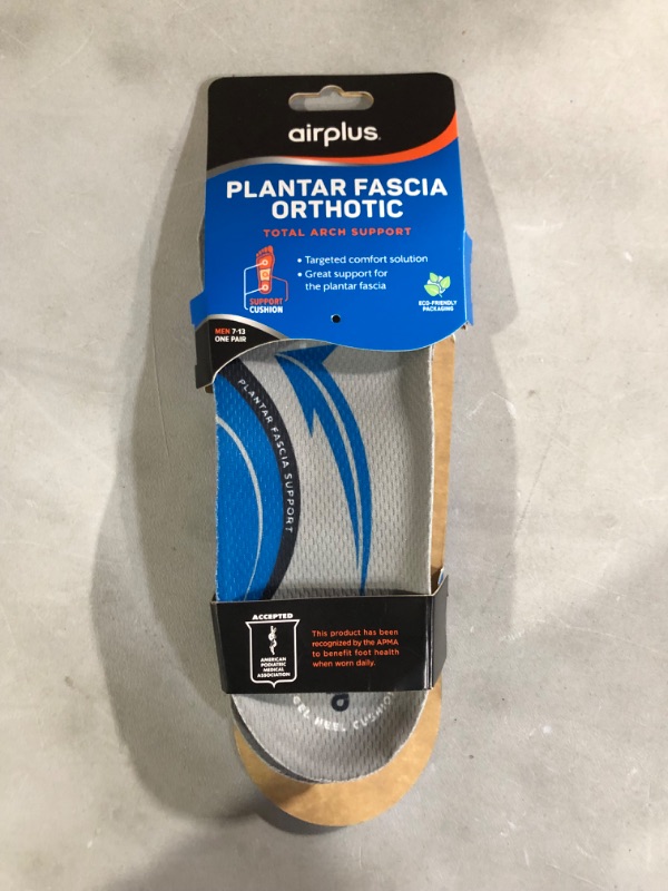 Photo 2 of Airplus Plantar Fasciitis Orthotic Shoe Insole for Extra Cushioning and Pain Relief Blue