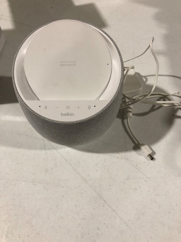 Photo 2 of **Parts only**Belkin SoundForm Elite Hi-Fi Smart Speaker + Wireless Charger (White)