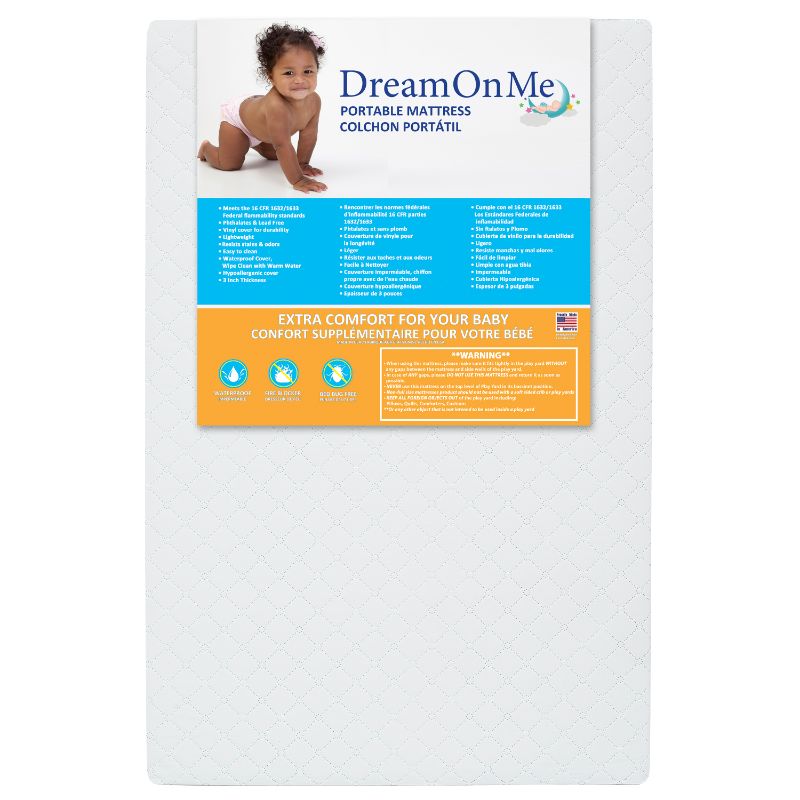 Photo 1 of Dream on Me Sunset 3 Extra Firm Fiber Portable Crib Mattress