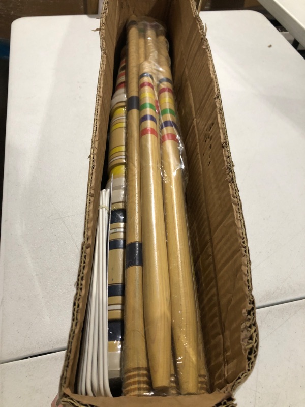Photo 1 of Juegoal Six Player Croquet Set with Wooden Mallets Colored Balls 