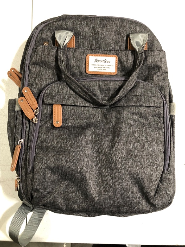 Photo 1 of Diaper Bag Backpack, RUVALINO Multifunction Travel Gray
