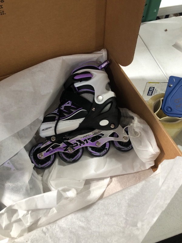 Photo 2 of 2PM SPORTS Cytia  Adjustable Illuminating Inline Skates -Big Kid (13C-3 US)( Purple )