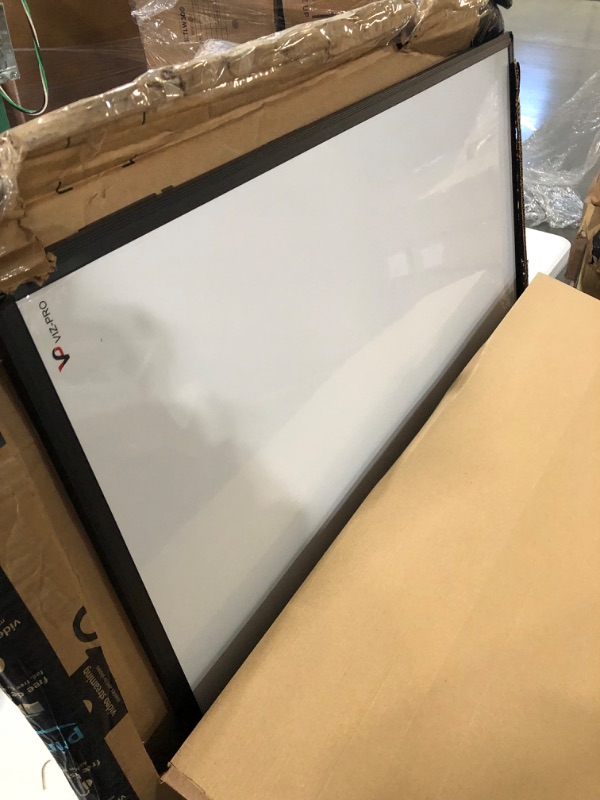Photo 1 of VIZ-PRO Magnetic Dry Erase White Board, 48 X 36 Inches, Black Aluminium Frame Black