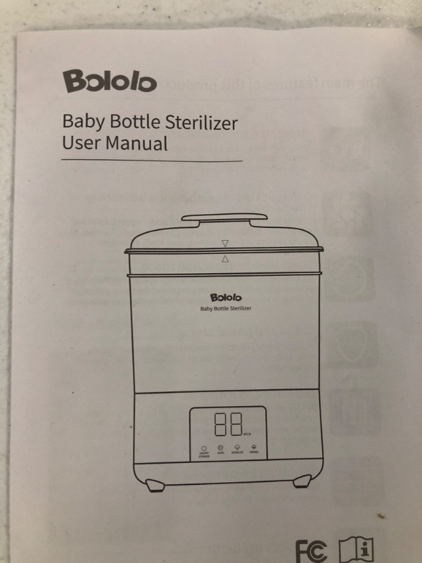 Photo 4 of Bololo Baby Bottle Sterilizer and Dryer, Sanitizer for Baby Bottles, Breast Pump, 600W, LED Touch Screen, Auto Shut-Off