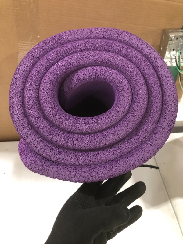 Photo 3 of BalanceFrom All Purpose, Extra Thick High Density Yoga Mat with Carrying Strap Purple