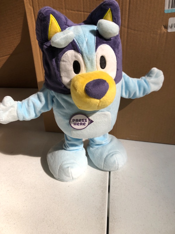 Photo 2 of Bluey Dance and Play 14" Animated Plush | Over 55 Phrases and Songs, Multicolor