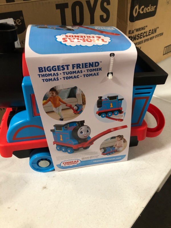 Photo 2 of Fisher-Price Thomas & Friends Biggest Friend Thomas pull-along toy train engine with storage for preschool kids ages 2 years and older Pull-Along Thomas Toy Train