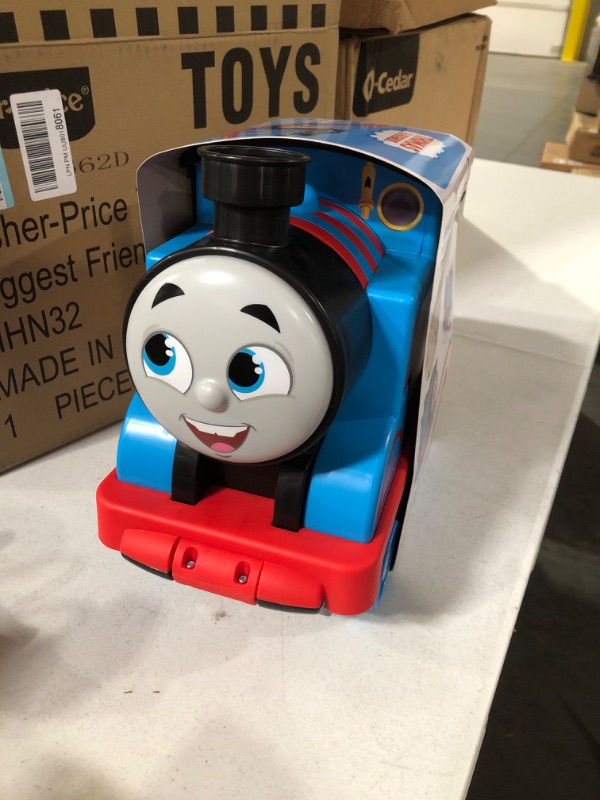 Photo 3 of Fisher-Price Thomas & Friends Biggest Friend Thomas pull-along toy train engine with storage for preschool kids ages 2 years and older Pull-Along Thomas Toy Train