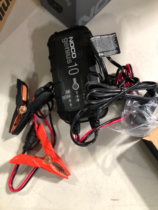 Photo 2 of NOCO GENIUS10, 10A Smart Car Battery Charger, 6V and 12V Automotive Charger, Battery Maintainer, Trickle Charger, Float Charger and Desulfator for AGM, Motorcycle, Lithium and Deep Cycle Batteries