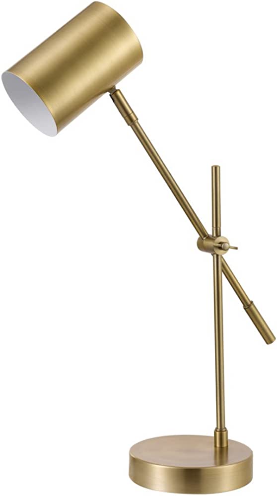 Photo 1 of Globe Electric 52098 Pratt 20" Desk/Table Lamp, Matte Brass Finish, Adjustable Height, Balance Arm, in-Line Rocker On/Off Switch