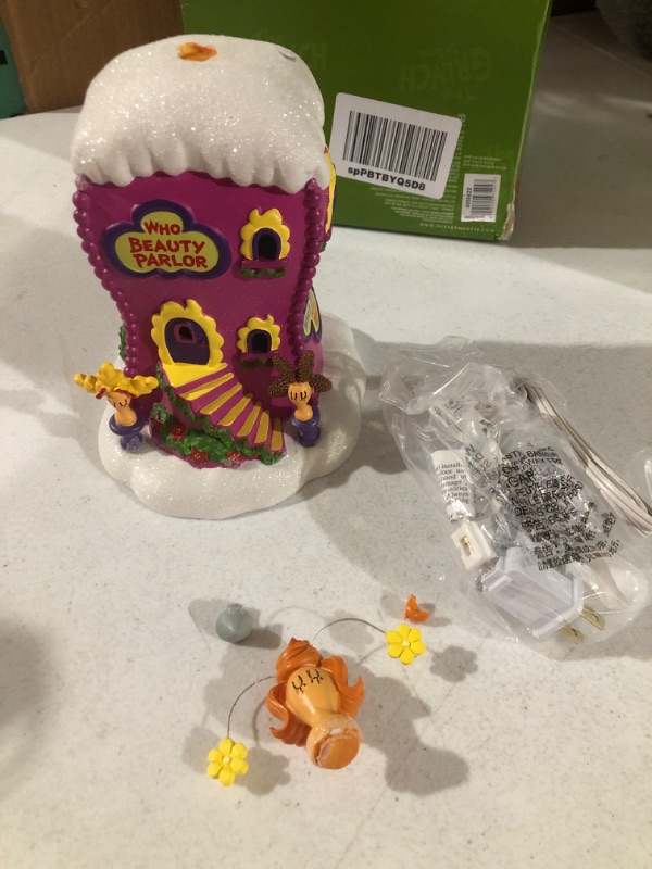 Photo 1 of *SEE NOTES*  Dr. Seuss The Grinch Village La Boutique Beauty Parlor Lit Building, 6.75 Inch, Multicolor