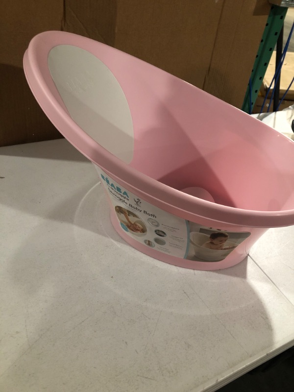 Photo 2 of BEABA by Shnuggle Baby Bath Tub with Little Baby Bum Bump Support and Cozy Foam Back Rest, Baby Tub, Infant Bathtub, Baby Essentials, 0-12 Mths (Rose)