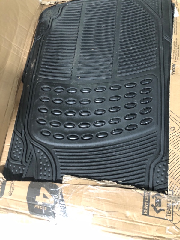 Photo 2 of BDK 3-Row ProLiner Original Heavy Duty 4pc Front & Rear Rubber Floor Mats for Car SUV Van 