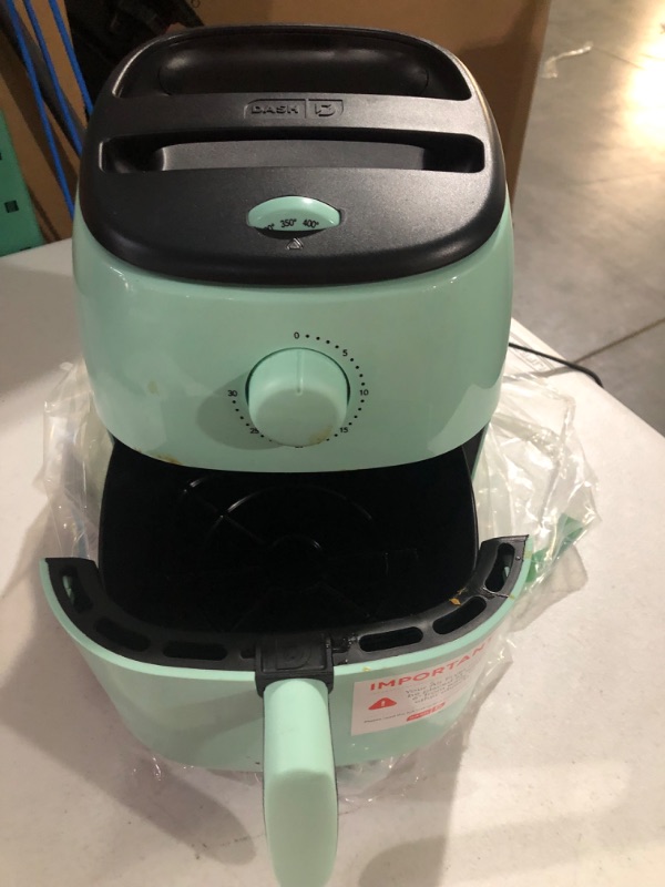 Photo 2 of *SEE NOTES* Dash Tasti Crisp Electric Air Fryer 1000-Watt, 2.6 Quart - Aqua