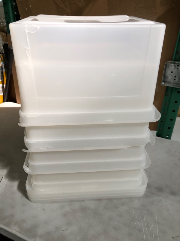 Photo 4 of **See Notes**GAMENOTE Plastic Storage Bins with Lids - 5 Qt, 6 Pack Clear Small Stackable Cubby Storage Organizer Containers for Organizing (11.7 × 7.1 × 5.1 inches)