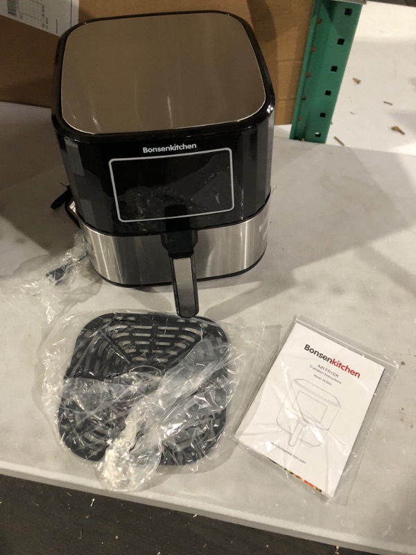 Photo 1 of Air Fryer, Electric Oilless Cooker with LED Digital Touchscreen, 7 in 1 Instant Hot Oven Cooker, 6 Quart Large Stainless Steel Non-Stick Air Frier Pot, 1700W(Silver Black)