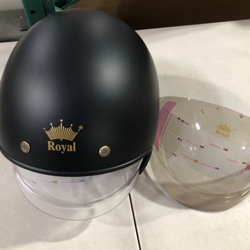 Photo 1 of Royal M139 Open Face Motorcycle Helmet - Retro Motorcycle Helmets, Vintage & Classic Style, 3/4 Vespa Helmet, Multi-Sport Impact Protection with Unique Design for Adult Women and Men Matte Black Large