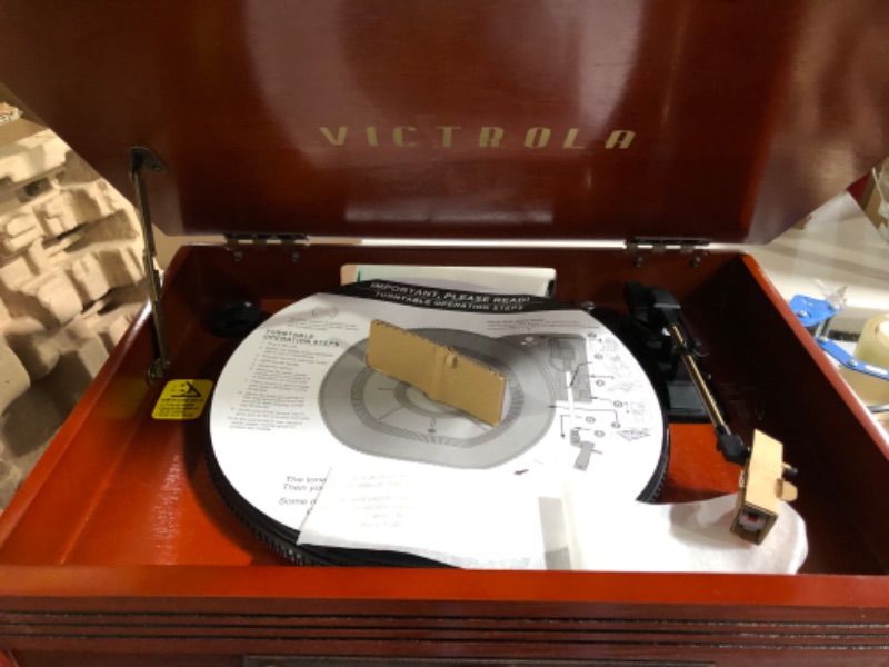 Photo 2 of Victrola Navigator 8-in-1 Classic Bluetooth Record Player with USB Encoding, Mahogany