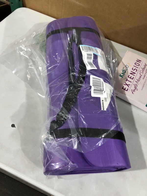 Photo 2 of BalanceFrom All Purpose 1/2-Inch Extra Thick High Density Anti-Tear Exercise Yoga Mat with Carrying Strap and Yoga Blocks Purple Mat And Yoga Blocks