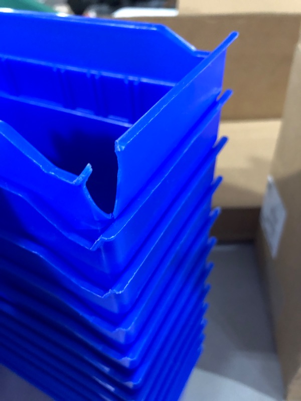 Photo 5 of Akro-Mils 30120 Plastic Nesting Shelf Bin Box, (12-Inch x 4-Inch x 4-Inch), Blue, (24-Pack) & 40120 Crosswise Width Plastic Divider for 30120, 30128, 30124 Shelf Bin Storage Bins, Black, (24-Pack) Blue Bin Box + Plastic Divider