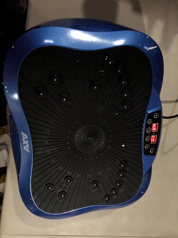 Photo 2 of AXV Vibration Plate Exercise Machine Whole Body Workout Vibrate Fitness Platform Lymphatic Drainage Machine for Weight Loss Shaping Toning Wellness Home Gyms Workout MINI2-BLUE