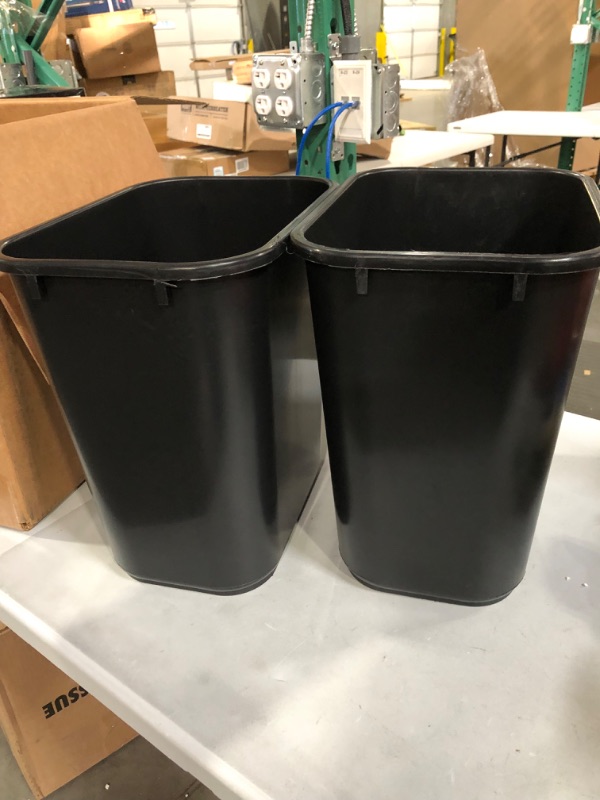 Photo 2 of AmazonCommercial 7 Gallon Commercial Office Wastebasket, Black, 2-Pack BLACK 7 GALLON 2 pack