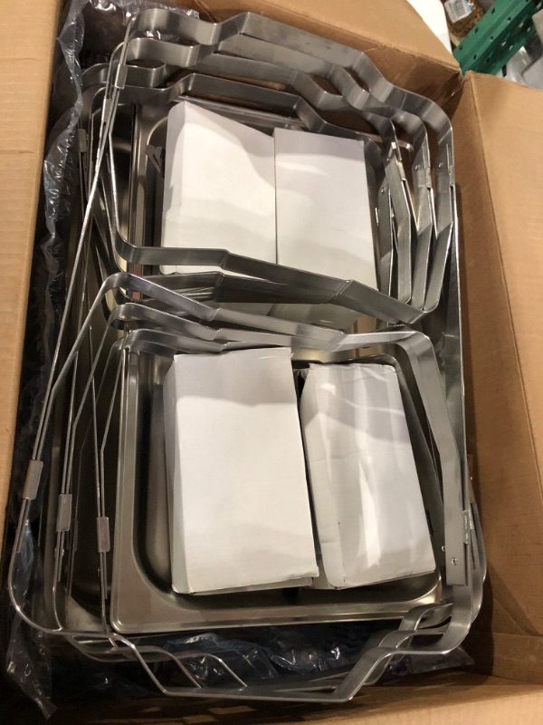 Photo 1 of ALPHA LIVING 70014-GRAY 4 Pack 8QT Chafing Dish High Grade Stainless Steel Chafer Complete Set, 8 QT, Alpine Gray Handle