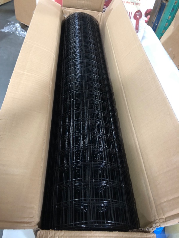 Photo 1 of 36'' x 50' 1.5inch Hardware Cloth 16 Gauge Black Vinyl Coated Welded Fence, (36'' x 50')