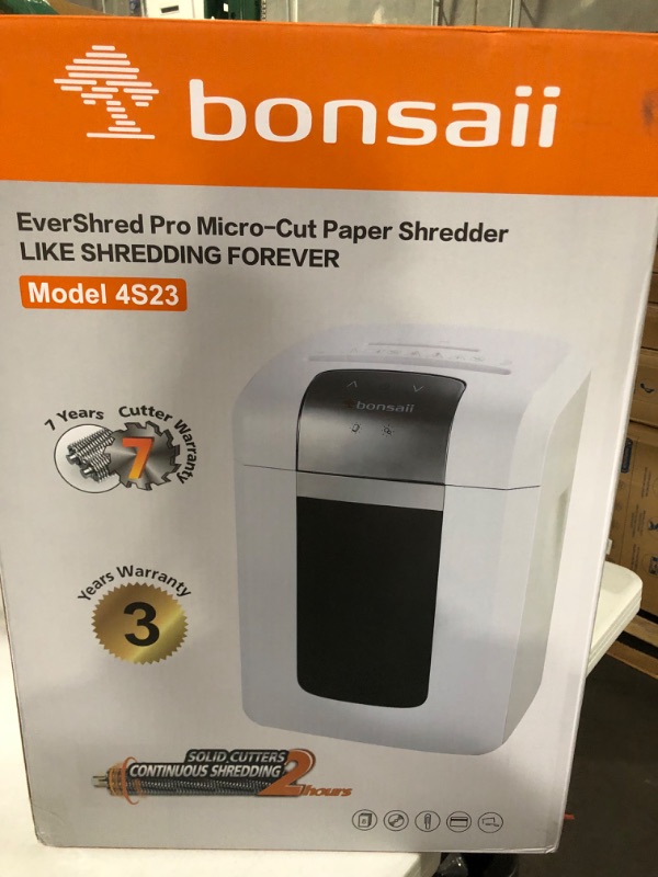 Photo 3 of Bonsaii 120 Mins Evershred Pro Micro-Cut Paper Shredder, P-5 High Security Ultra-Quiet 