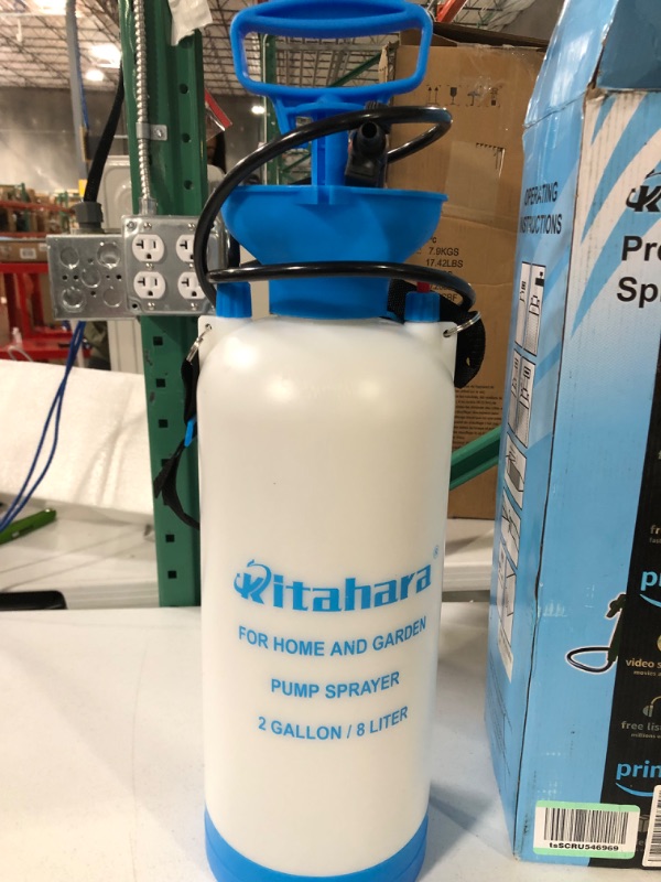 Photo 2 of *USED* Kitahara 2 Gallon Garden Pump Pressure Sprayer with Pressure Relief Valve, Adjustable Shoulder Strap and Nozzles