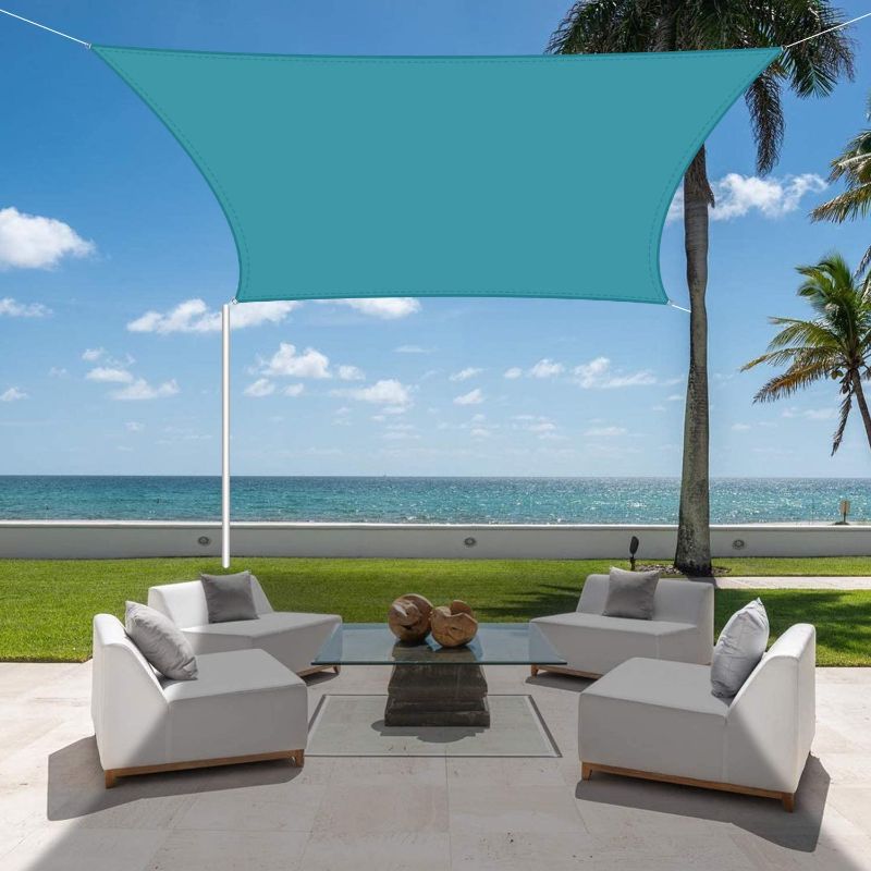 Photo 1 of ** SEE NOTES** Jneaicn Shade Sail Saterproof,Rectangle Sun Shade Sail 10'X13',UV Block for Backyard Sun Sail Shade Lawn Patio in Color Black 10'x 13' Black