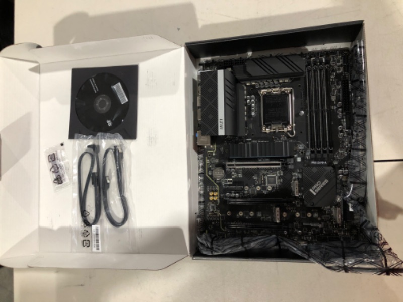 Photo 2 of PARTS ONLY****
MSI PRO Z690-A ProSeries Motherboard (ATX, 12th Gen Intel Core, LGA 1700 Socket, DDR5, USB 3.2 Gen 2, PCIe 5, 2.5G LAN, M.2 Slots)