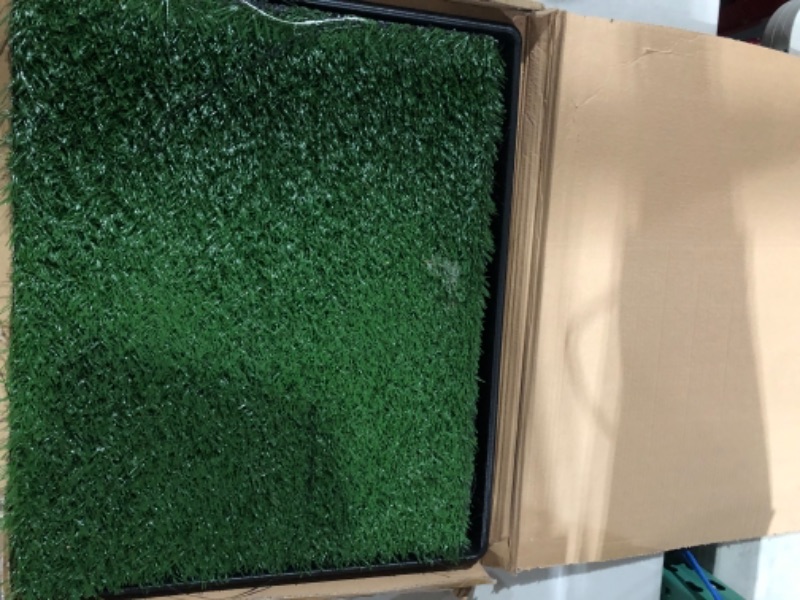 Photo 2 of Artificial Grass Puppy Pee Pad for Dogs and Small Pets - 20x25 Reusable 3-Layer Training Potty Pad with Tray