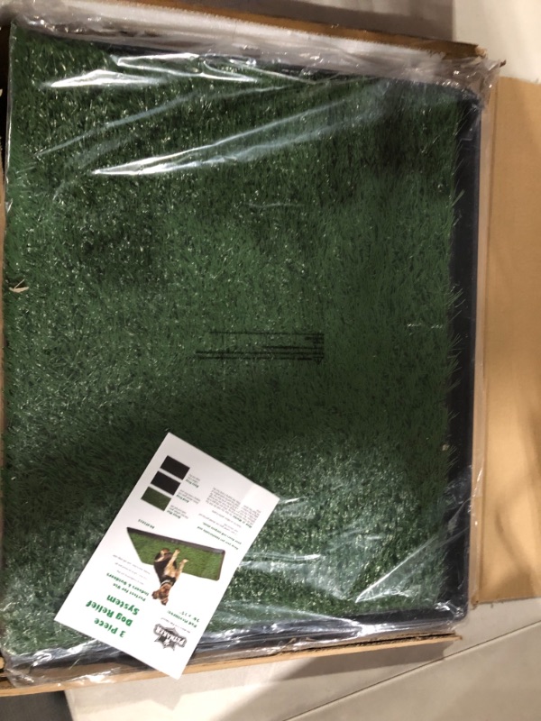 Photo 2 of Artificial Grass Puppy Pee Pad for Dogs and Small Pets - 20x25 Reusable 3-Layer Training Potty Pad with Tray