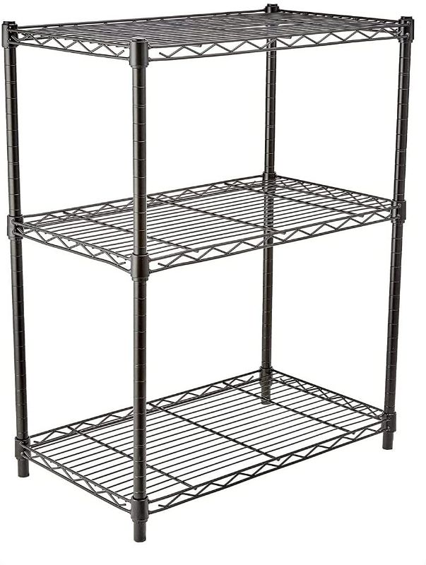 Photo 1 of Basics 3-Shelf Adjustable, Heavy Duty Storage Shelving Unit (250 lbs loading capacity per shelf), (23.3L x 13.4W x 30H)