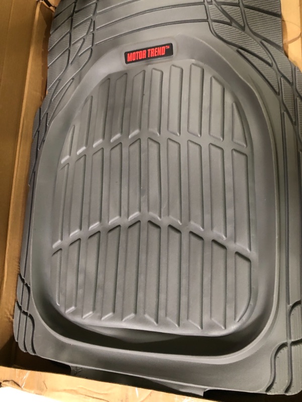 Photo 2 of Motor Trend 923-GR Gray FlexTough Contour Liners-Deep Dish Heavy Duty Rubber Floor Mats 