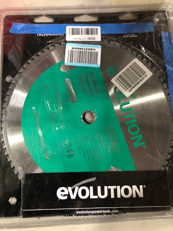 Photo 2 of ** SEE NOTES** Evolution Power Tools 14BLADEAL Aluminum Cutting Saw Blade, 14-Inch x 80-Tooth , Green 14" Aluminum